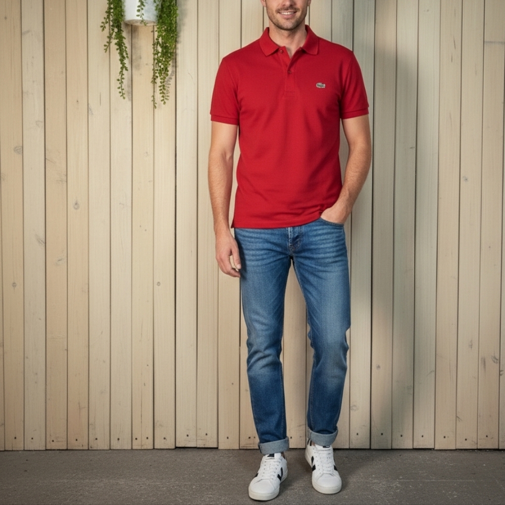 Lacoste Men's Polo Shirt in Red Size 4